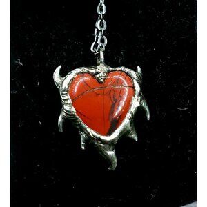 Gothic Jasper Heart Necklace